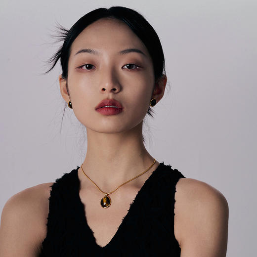 盐岛	节气系列虎眼石耳钉 小号 商品图3