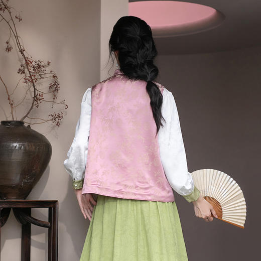 【林栖设计小店】2024年春夏新品无袖马甲提花新中式复古气质背心女1942326 商品图13