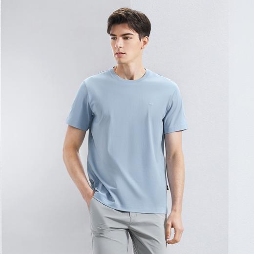 【全棉速干】柒牌男士短袖T恤2024夏季薄款简约休闲青年圆领上衣	126T73310 商品图1
