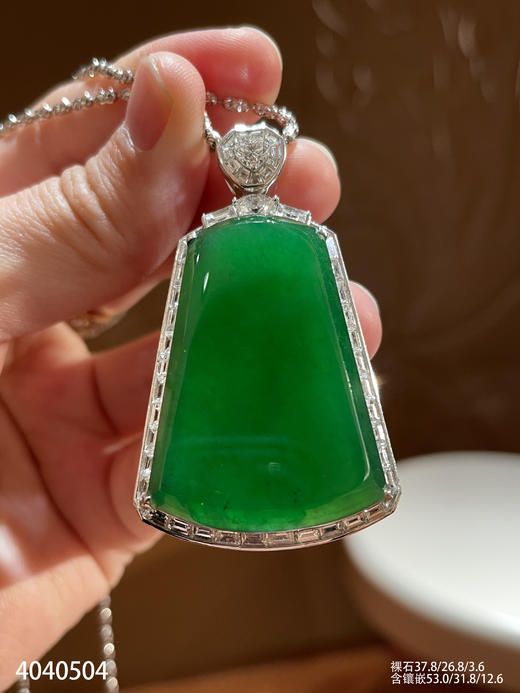 高冰艳绿无事牌吊坠【4040504】具体价格微信咨询 商品图6