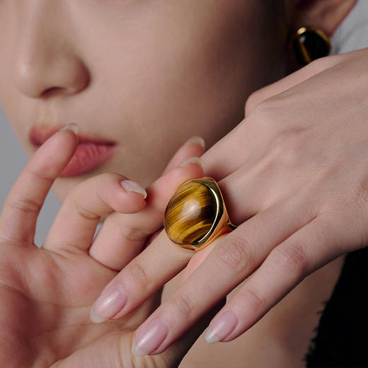 盐岛	节气系列虎眼石戒指 商品图1