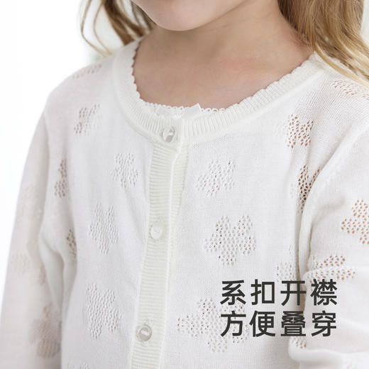 英氏儿童外套春夏轻薄开衫外套透气不闷女童针织衫新款衣服 商品图2