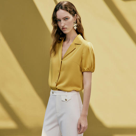 EITIE爱特爱夏季新款修身百搭通勤衬衣上衣女7409108 商品图2