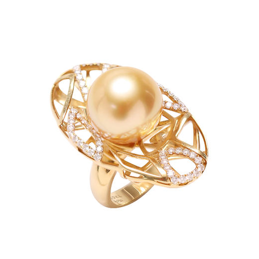 炫彩海南 18K金南洋珠戒指14.5-15mm 66862 商品图5