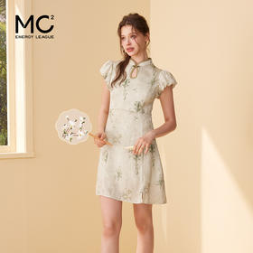 mc2改良泡泡袖旗袍裙女装2024夏季新款收腰显瘦复古新中式小个子