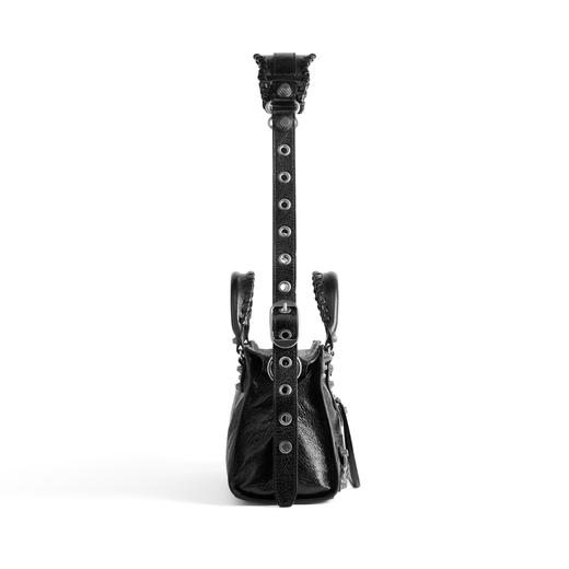 BALENCIAGA 巴黎世家 女士Neo Cagole 小号细纹羊皮革提挎包 黑色 700940 210B0 1000 商品图2