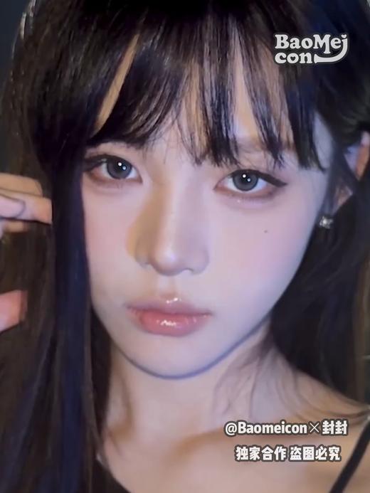 BAOMEICON·半年抛  玻璃珠冷灰 14.2  <封封同款> 漫画感纯欲妆 | 黑边环绕的冷灰玻璃珠 水润透亮还显色！日抛半年抛双版本！韩产0-800度<一副两片> 商品图2