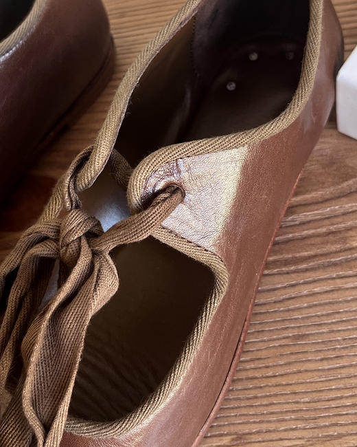 现货 THS 4.13-限时 女士 复古法式绑带水洗鞋 小众随性玛丽珍小皮鞋 2色 BZ1165 商品图6