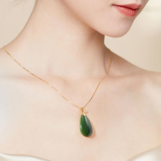 匠自在老坑碧玉首饰系列 ，碧如菠菜，玉色醇厚老道，一抹澄澈凝春意【G】 商品图6