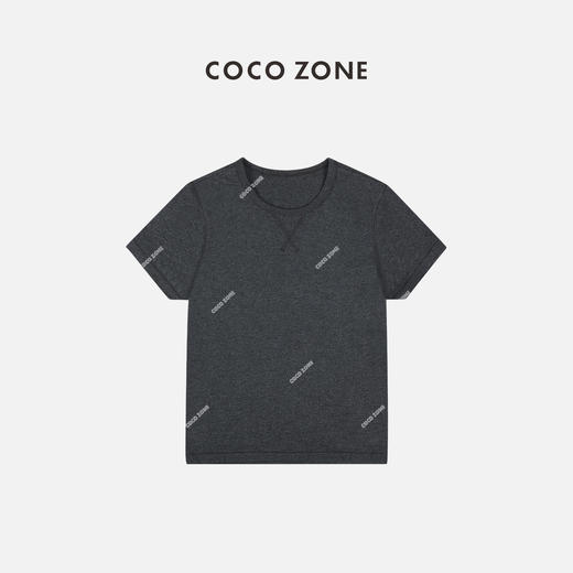 刘一一&COCO ZONE“质感T"100棉圆领交叉线设计感休闲短袖T恤24C10205 商品图2