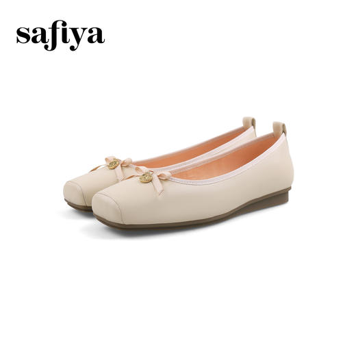 Safiya/索菲娅2024春温柔风气质蝴蝶结方头浅口单鞋 SF41111114 商品图5