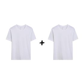 薛继业纯色230克重磅新疆长绒棉长袖 短袖白T恤户外休闲情侣T恤