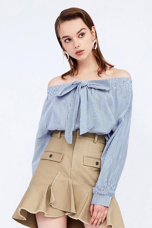 d'zzit 蓝色条纹时尚衬衣 11574 商品图0