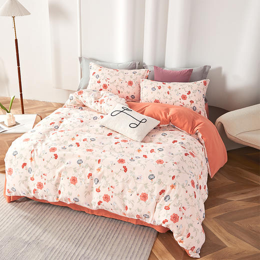 水星家纺 抗菌水洗棉四件套-浮生 商品图1