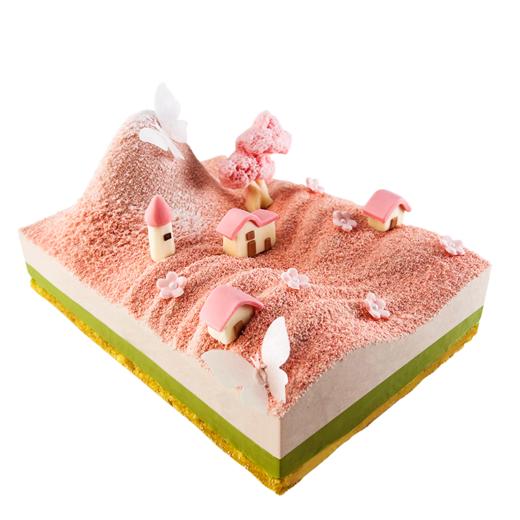 樱花微景观「花渡春」草莓抹茶慕斯蛋糕 商品图3