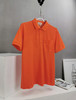H马 2024春夏 字母刺绣小标 纯色丝光珠地棉 翻领短袖POLO衫 Z-11592 商品缩略图5