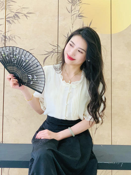 【百图lulu定制】【清冷系半身裙】浮雕暗纹 清冷系 高腰 国风半身裙 商品图7