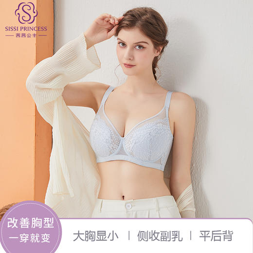满天星舒适养护文胸 大胸显小薄棉内里 软钢圈全罩杯 聚拢侧收副乳 高弹细网亲肤透气 商品图4