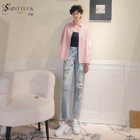 SAINT L’UCK/圣媛女装刺绣牛仔裤A7419C19