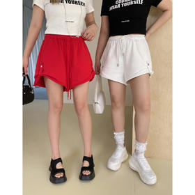2024日常半永久~裤口卷边松紧高腰卫裤运动短裤