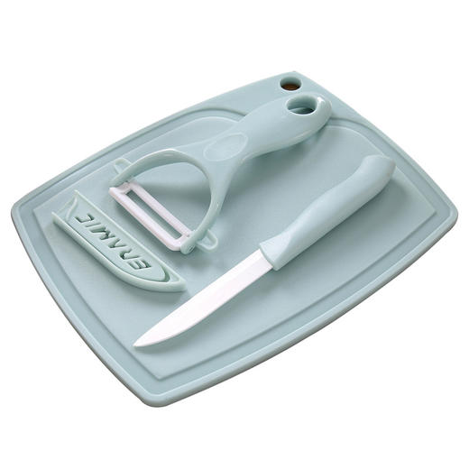 「9.9元包邮！三件套」陶瓷水果刀套装三件套 家用多功能瓜果刀创意宝宝辅食刀削皮刀厨房用品 商品图4