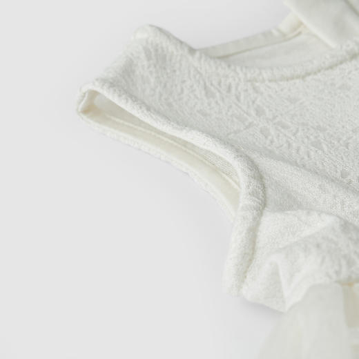 英氏-童衣类（春）H4英针背心裙云丝白女 商品图3