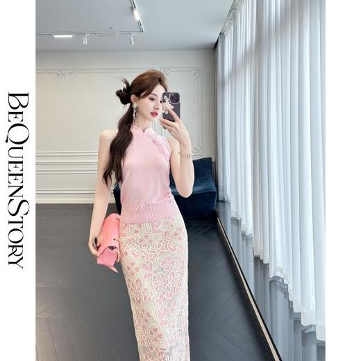 BeQueenStory【胭脂棠梨】时尚百搭雅韵国风新中式无袖上衣夏季 商品图3