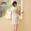 mc2改良泡泡袖旗袍裙女装2024夏季新款收腰显瘦复古新中式小个子 商品缩略图2