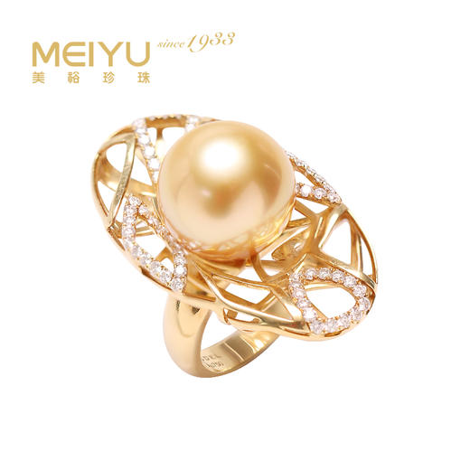炫彩海南 18K金南洋珠戒指14.5-15mm 66862 商品图0