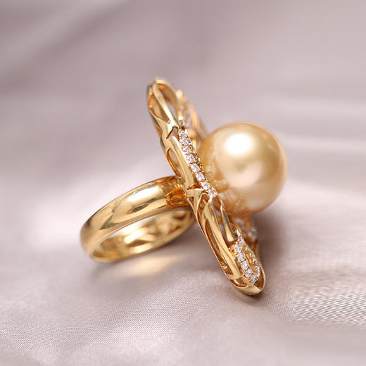 炫彩海南 18K金南洋珠戒指14.5-15mm 66862 商品图1