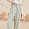 西遇宽松休闲通勤长裤女夏季新款阔腿显瘦百搭精致高腰休闲裤D1341115 商品缩略图2
