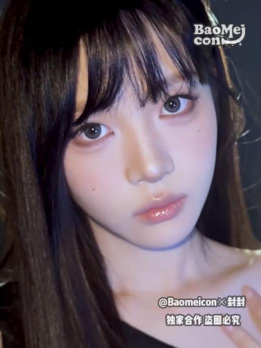 BAOMEICON·半年抛  玻璃珠冷灰 14.2  <封封同款> 漫画感纯欲妆 | 黑边环绕的冷灰玻璃珠 水润透亮还显色！日抛半年抛双版本！韩产0-800度<一副两片> 商品图3