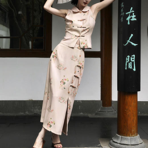 裁缝学苑AQ263新中式女装复古国风旗袍上衣盘扣半身裙纸样套装样板 商品图3