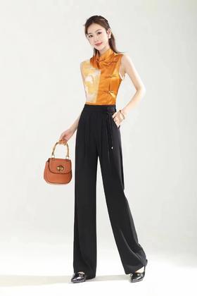 断码清仓→超高品质款~不满意直接退货！！喜出-58100 国风冰凉丝直筒裤