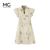 mc2改良泡泡袖旗袍裙女装2024夏季新款收腰显瘦复古新中式小个子 商品缩略图3