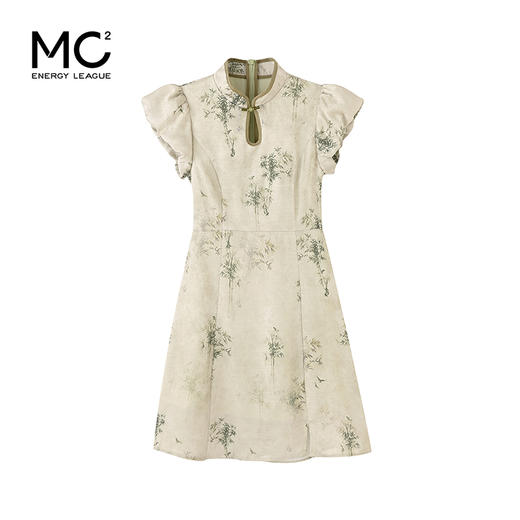 mc2改良泡泡袖旗袍裙女装2024夏季新款收腰显瘦复古新中式小个子 商品图3