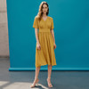 EITIE爱特爱夏季新款V领显瘦纯色百搭洋气收腰连衣裙7407146 商品缩略图1