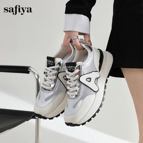 Safiya/索菲娅2024春潮流拼接轻便网面透气厚底阿甘运动鞋 SF41112432