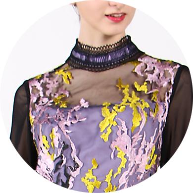 【伯妮斯茵】172S222--紫色连衣裙--几何奎罗 印加文明 商品图8