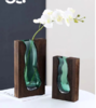 北欧原木透明绿色玻璃花瓶--木屋心灵之钥..水滴 商品缩略图3