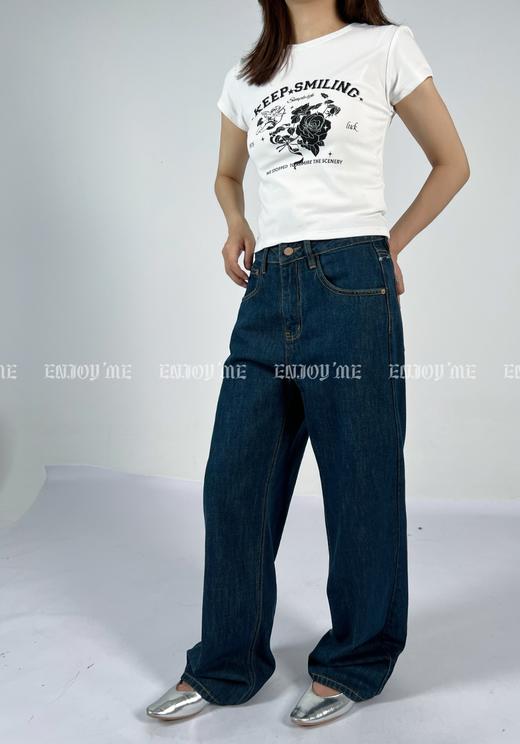 【门店同款】ENJOY夏季后剪毛边直筒裤 157147254 商品图1