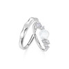 KADER 卡蒂罗 玫瑰之约情侣戒指 925银纯白花朵浪漫设计开口可调节一对 简约优雅约会配饰 礼盒520 商品缩略图0