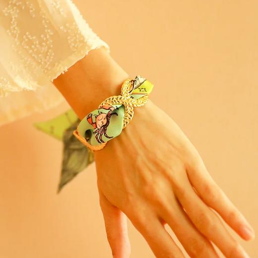 北京仓｜AN-NEE-Tresse-巨蟹座 4cm丝巾 手镯（金色）［法国设计师］ 商品图0