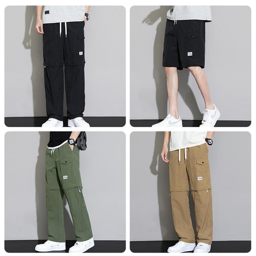 【Q】【可拆卸裤腿】【新款DSL】大依优型大码薄款直筒休闲裤加肥加大男装舒适胖子肥佬百搭工装裤运动裤长裤 商品图2