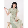鹿向南【荷香露浓】新中式国风印花连衣裙女旗袍立领盘扣中长裙QYM001473 商品缩略图0