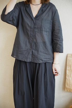 elsa esturgie 休闲衬衫V领中长袖子