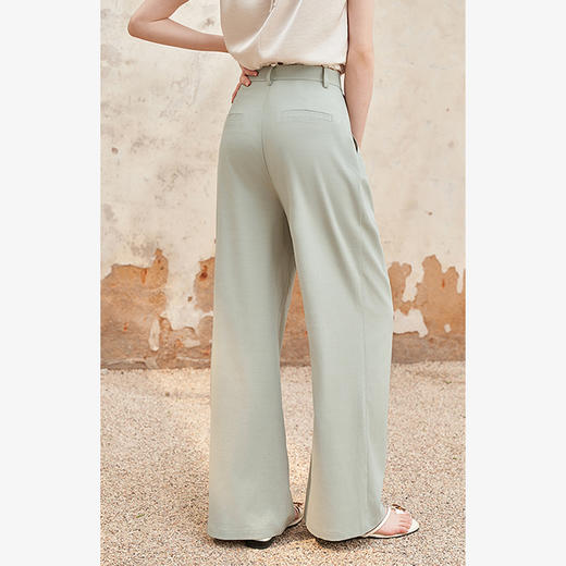 西遇宽松休闲通勤长裤女夏季新款阔腿显瘦百搭精致高腰休闲裤D1341115 商品图4