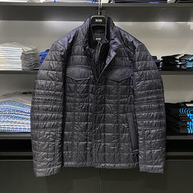 瑕疵HUGO BOSS 男士黑标假两件夹棉休闲长袖衍缝夹克外套