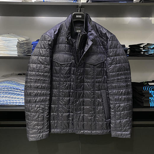 瑕疵HUGO BOSS 男士黑标假两件夹棉休闲长袖衍缝夹克外套 商品图0