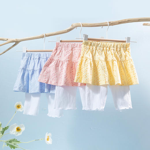 贝贝怡新款春夏季女童宝宝休闲假两件裙裤打底裤透气七分短裤202K2008 商品图0